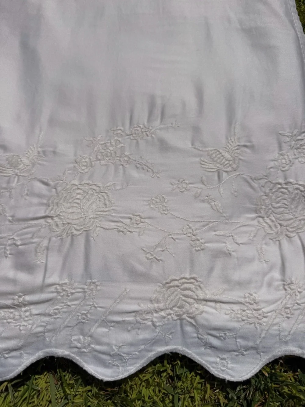 RARE Ralph Lauren Desert Palm Embroidered Queen Flat Sheet Cotton Sateen NICE!